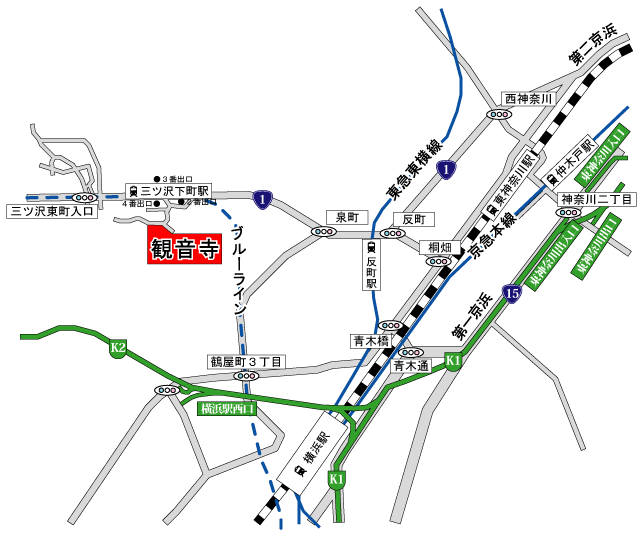 観音寺アクセス地図